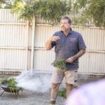 Josh West, Traditional Custodian of the Bunurong and Pulawa people during smoking ceremony